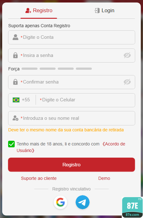 Experiência de Jogos 87e.com
